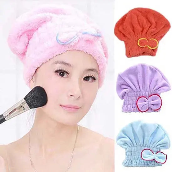 Hair Drying Towels, Ultra Absorbent Hair Drying Cap Towel For Women Adults Or Kids Girls(random Color ) - Trendy Buzz