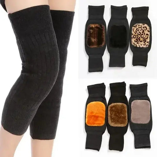 (1pair) Knee Warmer Woolen Knee Cap For Men And Women (random Design) - Trendy Buzz