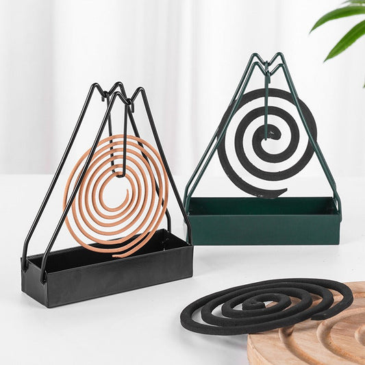 Triangular Mosquito Coil Holder – Stylish Insect Repellent Spiral Incense Stand (Random Color)