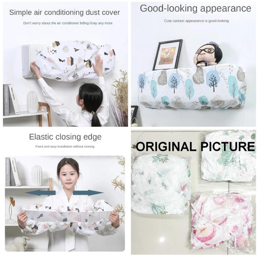 Ac Protective Dust Cover Cute Cartoon Printing Dust Cover For Air Condition (random Design & Color)1 Ton - Trendy buzz.site